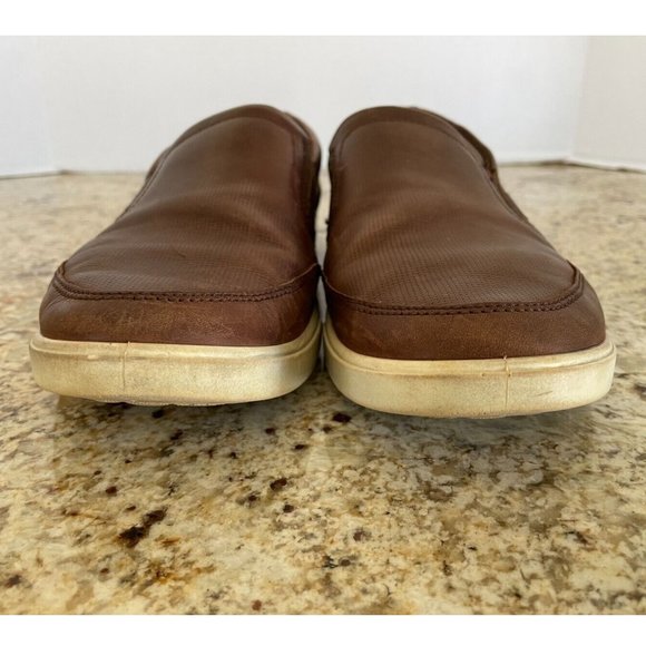 Ecco Shock Point Casual Slip-On Loafers Brown Leather, Men's 44 - Picture 6 of 7